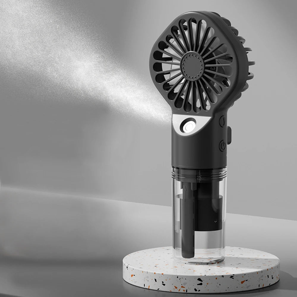 Mini Ventilateur Brumisateur Portable – Rechargeable USB, 4 Vitesses, Puissant | Ventilateur à Brume d'Eau pour Extérieur et Usage Personnel