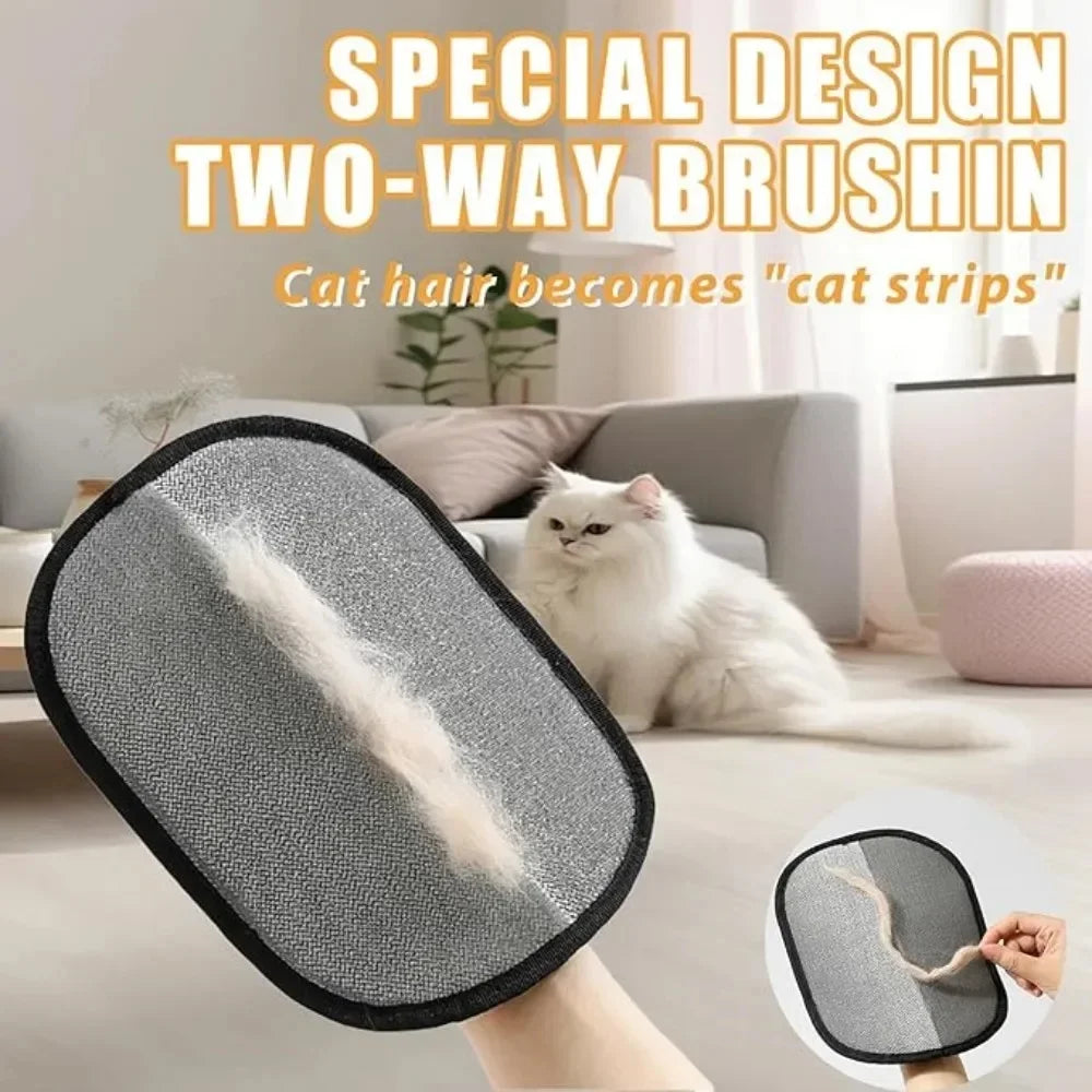 Gants de Toilettage Électrostatiques pour Chat – Lot de 2 | Ramasse-Poils Double Face pour Canapé, Tapis et Vêtements