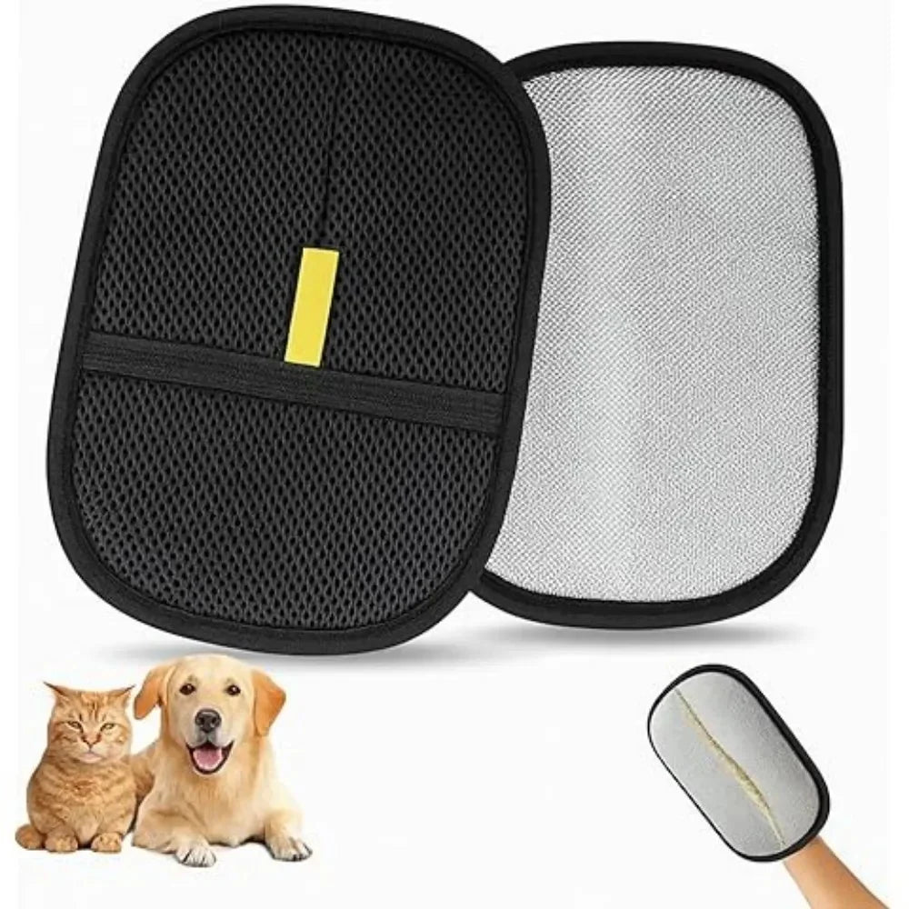 Gants de Toilettage Électrostatiques pour Chat – Lot de 2 | Ramasse-Poils Double Face pour Canapé, Tapis et Vêtements